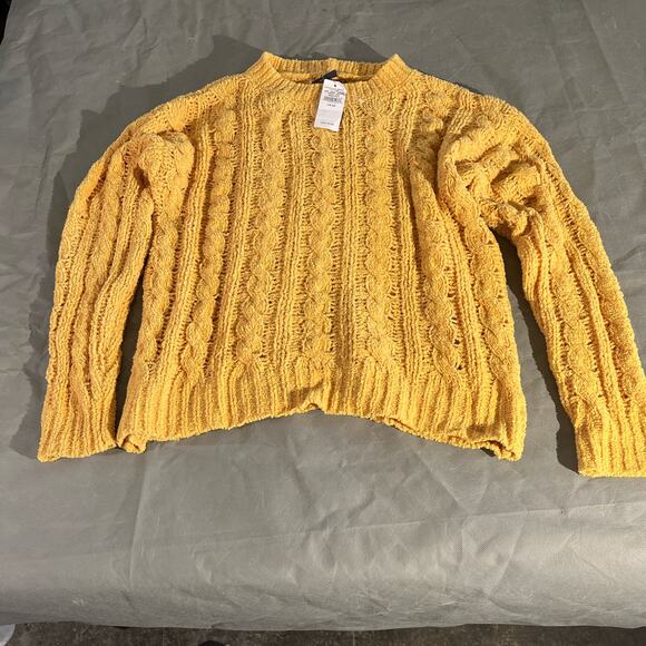American Eagle Outfitters Mustard Yellow Pullover Cable Knit Sweater Size XS - Picture 10 of 14